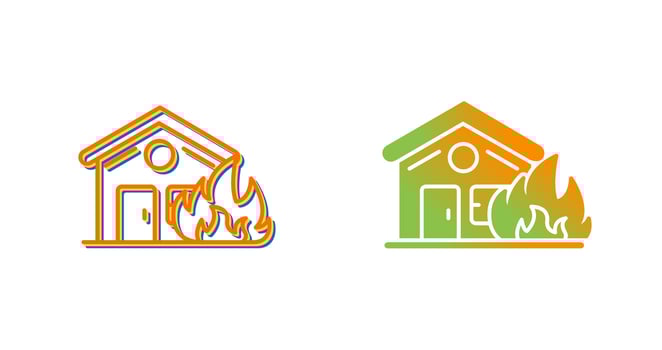 House On Fire Vector Icon