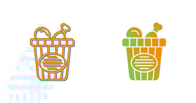 Chicken Bucket Vector Icon