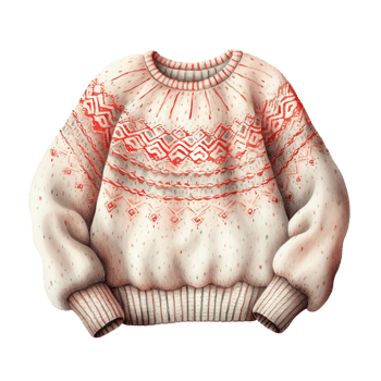Knit Sweater For Christmas Event. Watercolor Style. AI Generated png