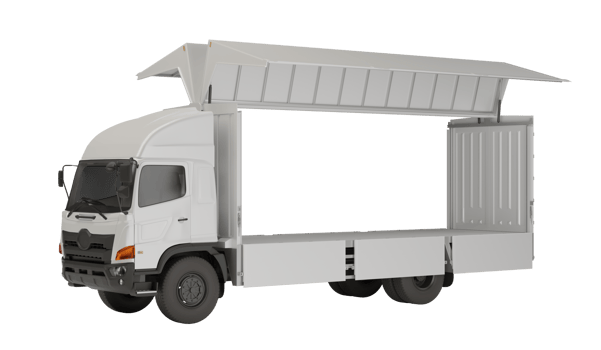 3D Render Isolated White trailer truck cargo wing box png
