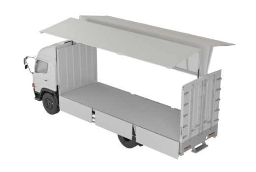 3D Render Isolated White trailer truck cargo wing box png
