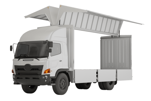 3D Render Isolated White trailer truck cargo wing box png