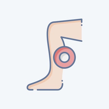 Icon Foot pain. related to Body Ache symbol. doodle style. simple design editable. simple illustration vector