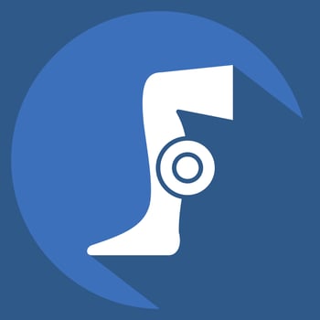 Icon Foot pain. related to Body Ache symbol. long shadow style. simple design editable. simple illustration vector