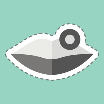 Sticker line cut Lip. related to Body Ache symbol. simple design editable. simple illustration vector