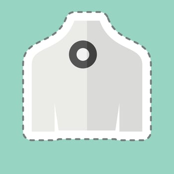 Sticker line cut Back Pain. related to Body Ache symbol. simple design editable. simple illustration vector