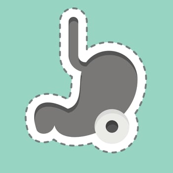 Sticker line cut Stomach. related to Body Ache symbol. simple design editable. simple illustration vector
