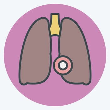 Icon Lung Disease. related to Body Ache symbol. color mate style. simple design editable. simple illustration vector