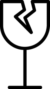 broken glass line icon vector