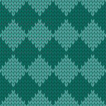 Green knitted pattern. knitted vector pattern. Seamless gradient pattern for clothing, wrapping paper, backdrop, background, gift card.