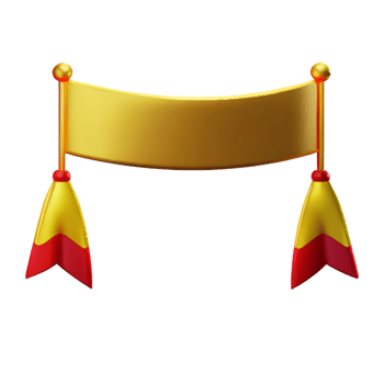 Party Banner Gold  AI Generative png