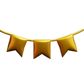 Party Banner Gold  AI Generative png