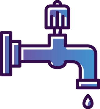 Water faucet Vector Icon Design
