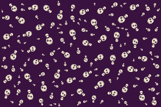 Hand drawn flat Halloween pattern design vector