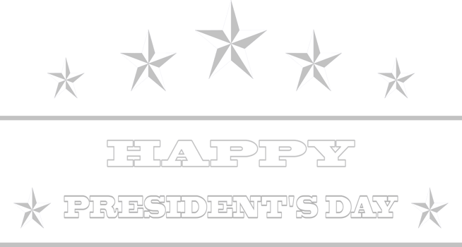 Happy President's Day logo icon symbol white design transparent background png