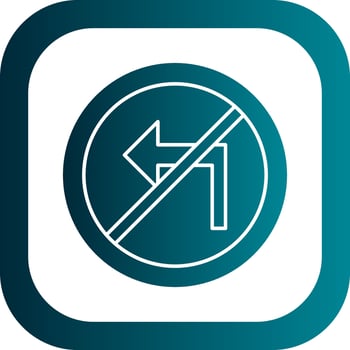 No Turn Left Vector Icon Design
