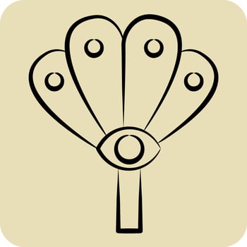 Icon Fan. related to Indigenous People symbol. hand drawn style. simple design editable. simple illustration vector