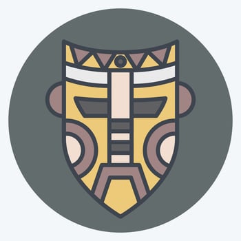 Icon Mask. related to Indigenous People symbol. color mate style. simple design editable. simple illustration vector