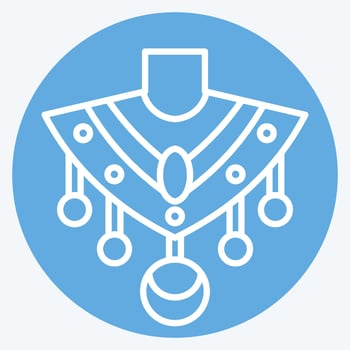 Icon Necklace. related to Indigenous People symbol. blue eyes style. simple design editable. simple illustration vector
