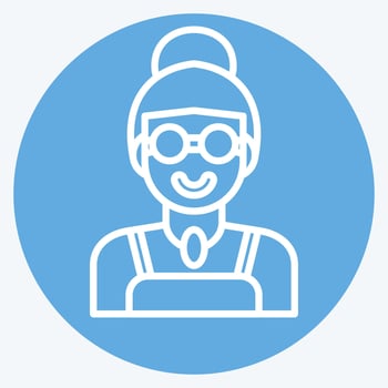 Icon Lady. related to Indigenous People symbol. blue eyes style. simple design editable. simple illustration vector