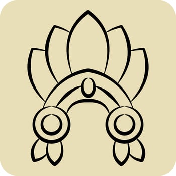 Icon Indian Red Crown. related to Indigenous People symbol. hand drawn style. simple design editable. simple illustration vector