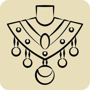 Icon Necklace. related to Indigenous People symbol. hand drawn style. simple design editable. simple illustration vector