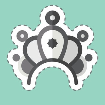 Sticker line cut Crown. related to Indigenous People symbol. simple design editable. simple illustration vector
