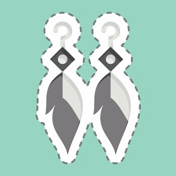 Sticker line cut Feather Earning. related to Indigenous People symbol. simple design editable. simple illustration vector