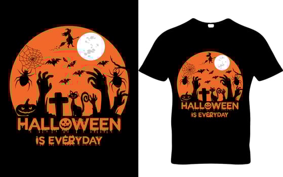 Vector Halloween scary pumpkin night t-shirt design