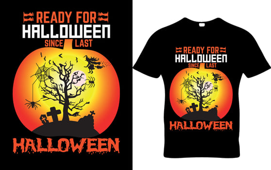 Vector Halloween scary pumpkin night t-shirt design