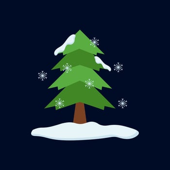 Snow Tree Illustration Vector