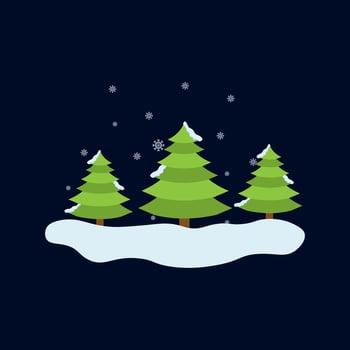 Snow Tree Illustration Vector