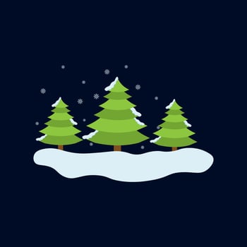 Snow Tree Illustration Vector