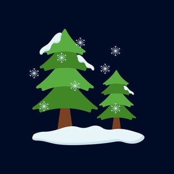 Snow Tree Illustration Vector