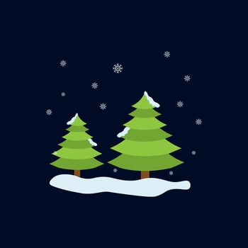 Snow Tree Illustration Vector
