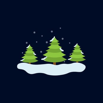 Snow Tree Illustration Vector