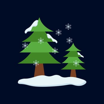 Snow Tree Illustration Vector