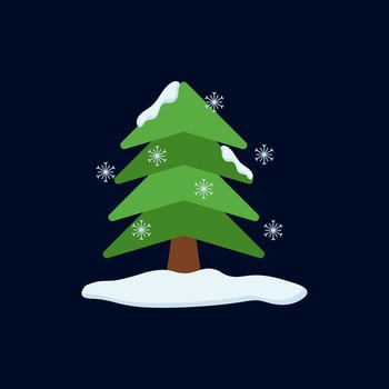 Snow Tree Illustration Vector