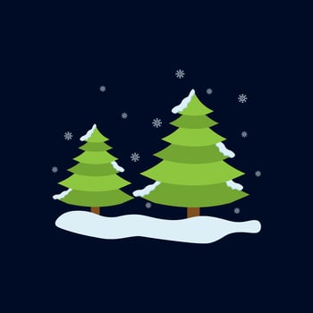 Snow Tree Illustration Vector