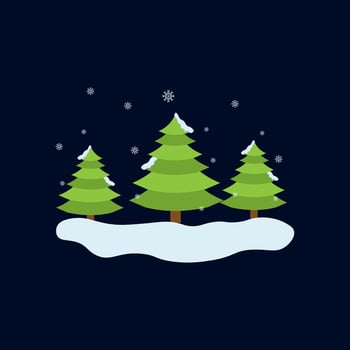 Snow Tree Illustration Vector
