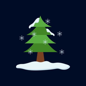 Snow Tree Illustration Vector