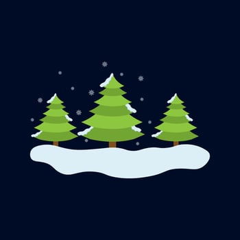 Snow Tree Illustration Vector