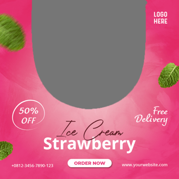 ice cream social media template psd