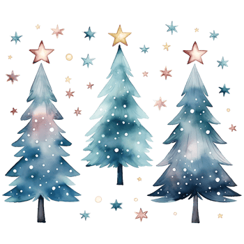 christmas tree watercolor transparent background AI Generative png