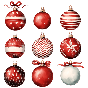 Christmas ball, Christmas tree ornament transparent background AI Generative png