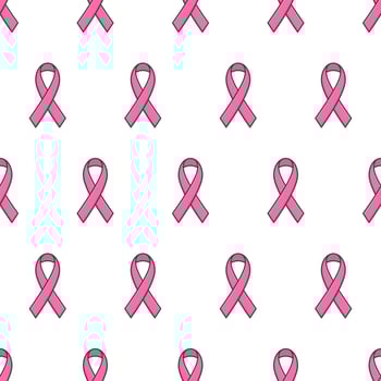 Awareness Ribbon Seamless Pattern On A White Background. Ribbon Theme Vector Illustration