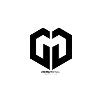 Letter g m d with negative space modern unique shape monogram abstract logo vector