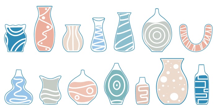 Contemporary flower vases set vector