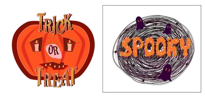 Halloween vector stickers ,Trick or Treat,Spooky