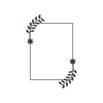 Floral Border Frame Element , Aesthetic Border Frame vector